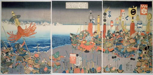 De Ashikaga-vloot valt Nitta aan, ca. 1840